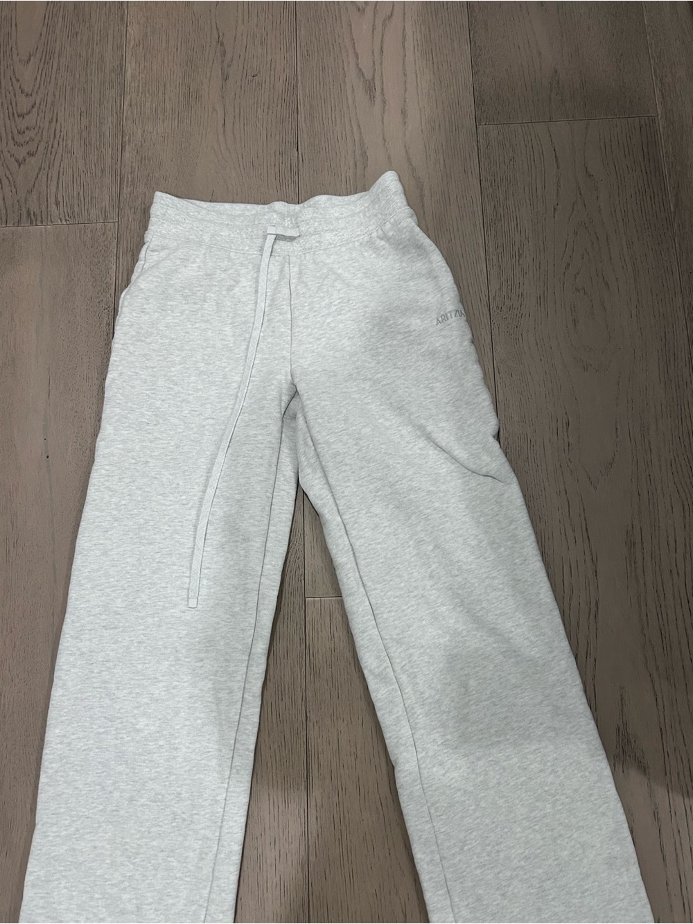 Aritzia Light Gray Drawstring Track Pants